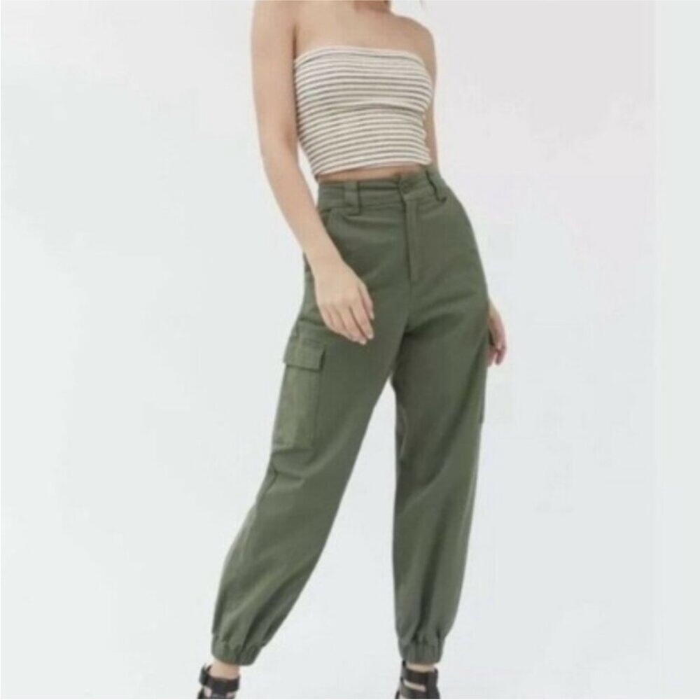 Urban Outfitters BDG Green Utility Cargo Jogger High-Rise Pants Elastic Waist S